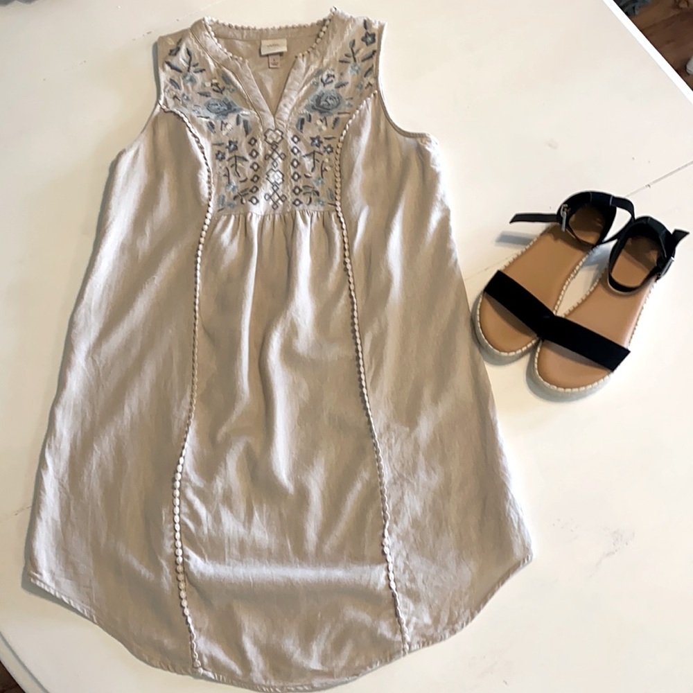 Knox Rose Smocked Linen Dress